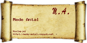 Mede Antal névjegykártya